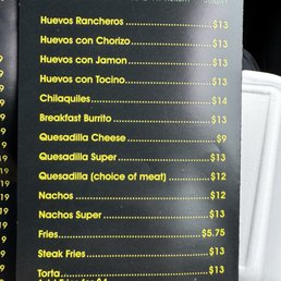 Breakfast menu as of 03/2025 Breakfast menu as of 03/2025