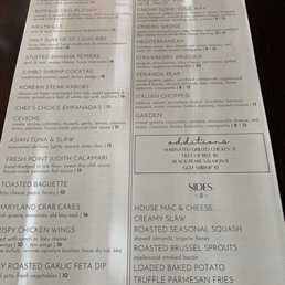 Updated menu