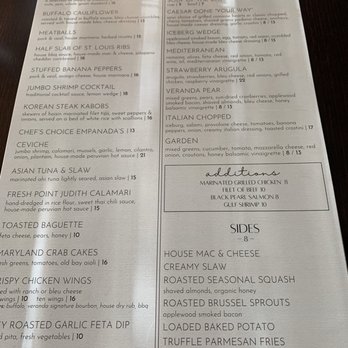 Veranda Bistro & Bar - Updated menu - Bars Near Me - Avon, Ohio