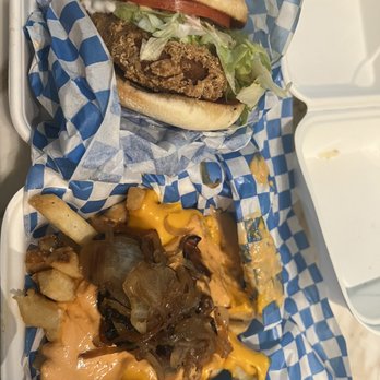 Cycle Dogs - Chicken sandwich, added lettuce and tomato, hangry fries - Hot Dogs Near Me - Seattle, Washington