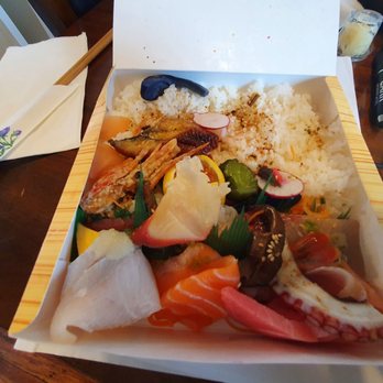 Sushi Hachi - Chirashi, also looks like it was shaken a bit. - Sushi Bars Near Me - Washington, DC, District of Columbia