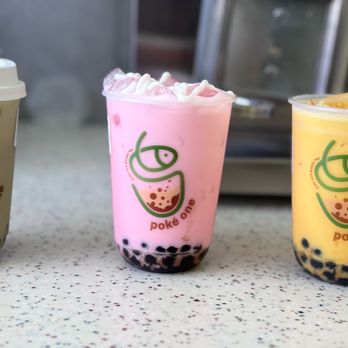 Poke One - matcha, strawberry, and mango milk tea - Poke Near Me - St. Louis, Missouri Poke One - matcha, strawberry, and mango milk tea - Poke Near Me - St. Louis, Missouri