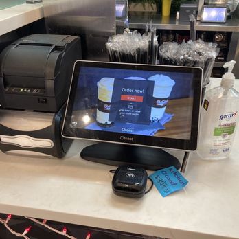 Bobaholics - Ordering kiosk. Could also order in person to the right of that kiosk. - Bubble Tea Near Me - San Jose, California