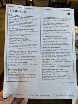 Menu photo 6 Blue Line Pizza Campbell, CA