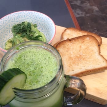 Chapter Two Espresso - Green juice and gluten free toast with avocado. - Coffee & Tea Near Me - Brisbane, QLD