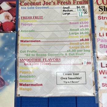 Coconut Joe - Fresh fruit menu, cut fruits, and fruit smoothies - Fruits & Veggies Near Me - Hauula, Hawaii Coconut Joe - Fresh fruit menu, cut fruits, and fruit smoothies - Fruits & Veggies Near Me - Hauula, Hawaii