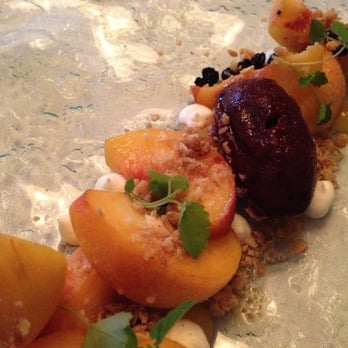 Persimmon - Peaches with homemade sorbet - New American Near Me - Providence, Rhode Island Persimmon - Peaches with homemade sorbet - New American Near Me - Providence, Rhode Island