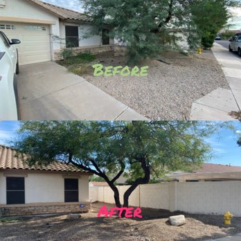Just Right Lawn Maintenance - Before & afters - Lawn Services Near Me - Mesa, Arizona