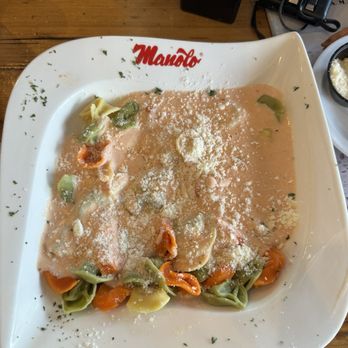 Manolo - Tri-color Tortellini with pink sauce - Coffee & Tea Near Me - Miami Beach, Florida Manolo - Tri-color Tortellini with pink sauce - Coffee & Tea Near Me - Miami Beach, Florida