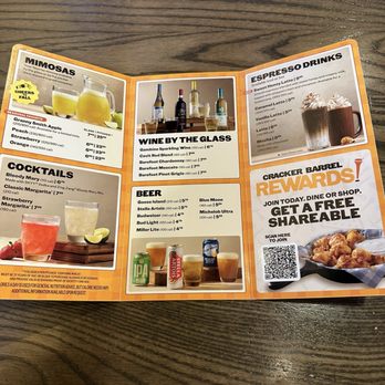 Cracker Barrel Old Country Store - Drink & alcohol menu - American Near Me - Camarillo, California Cracker Barrel Old Country Store - Drink & alcohol menu - American Near Me - Camarillo, California