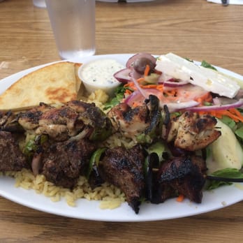 Olympic Cafe - Souvlaki and kabob platter - Mediterranean Near Me - San Diego, California