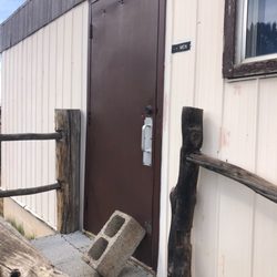Sunrise of Arizona - Again, concrete blocks. This time holding the door shut, but blocking the wheelchair ramp.