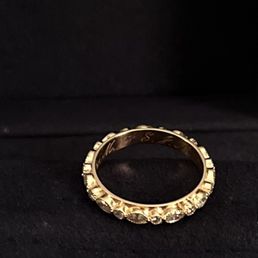 A combination of my mother's wedding band and gold Diamond pendant. Arturo graciously preserved my mom's band and engraving. A combination of my mother's wedding band and gold Diamond pendant. Arturo graciously preserved my mom's band and engraving.