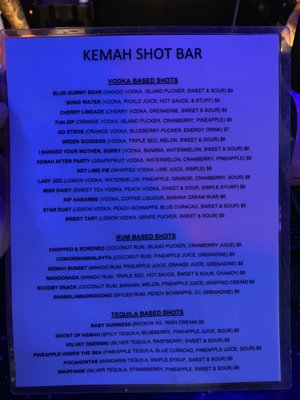 Menu photo 2 Kemah Shot Bar Kemah, TX Menu photo 2 Kemah Shot Bar Kemah, TX