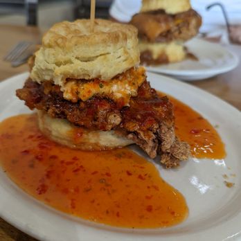 Maple Street Biscuit Company - Riverview - Fried chicken filet, creamy goat cheese and pepper jam on a delicious warm biscuit... Amazing!!! - Breakfast & Brunch Near Me - Riverview, Florida Maple Street Biscuit Company - Riverview - Fried chicken filet, creamy goat cheese and pepper jam on a delicious warm biscuit... Amazing!!! - Breakfast & Brunch Near Me - Riverview, Florida
