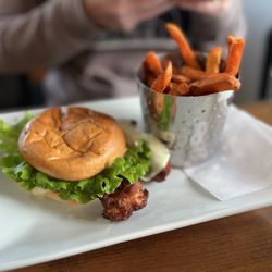 The Hershey Bistro - Breaded chicken sandwich- was ok- bun slightly burnt and chicken overcooked/dry