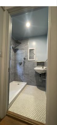Shower conversion. - From tub to shower walk in conversion.
