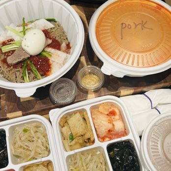 Omma Tofu House - Takeout for my hubby and son. Pork Tofu Soup Galibi and Cold Buckwheat Noodles - all packaged nicely for the ride home. - Korean Near Me - Arcadia, California Omma Tofu House - Takeout for my hubby and son. Pork Tofu Soup Galibi and Cold Buckwheat Noodles - all packaged nicely for the ride home. - Korean Near Me - Arcadia, California
