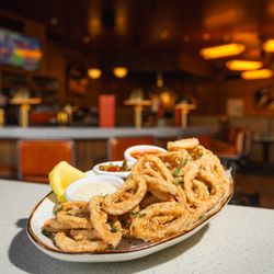 Calamari Fritti, Spicy Marinara, Hot Vinegar Peppers, Aioli