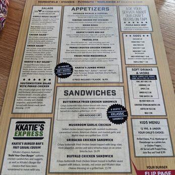 Kkatie's Burger Bar - Menu 1/4/24 - Burgers Near Me - Marshfield, Massachusetts