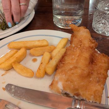 The Counting House - Fish and Chips - Awesome. About 1/2 eaten. - British Near Me - London, XGL The Counting House - Fish and Chips - Awesome. About 1/2 eaten. - British Near Me - London, XGL