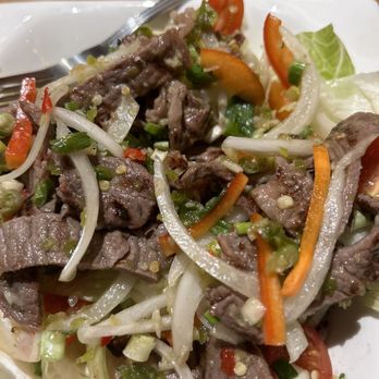 Cozy Thai Bistro - Grilled Beef Tenderloin Salad (Larb Gai). - Thai Near Me - State College, Pennsylvania Cozy Thai Bistro - Grilled Beef Tenderloin Salad (Larb Gai). - Thai Near Me - State College, Pennsylvania
