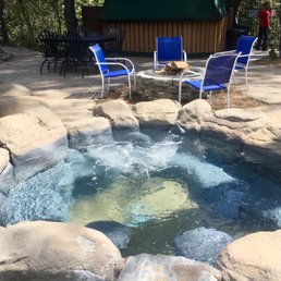 Hot tub and fire pit.