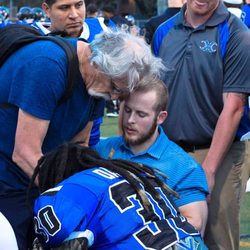 Brian N Forrest, DC - Dr. Forrest working sideline medical support for the Texas Xtreme semi-pro football team.