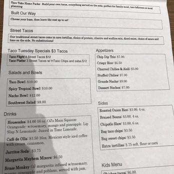 House Taco - Menu - Tacos Near Me - Columbus, Ohio