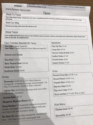 Menu photo 6 House Taco Columbus, OH