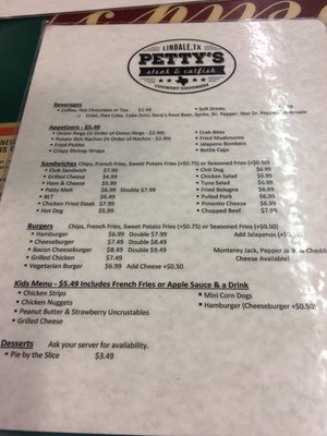 Menu photo 2 Pettys Steak and Catfish Lindale, TX Menu photo 2 Pettys Steak and Catfish Lindale, TX