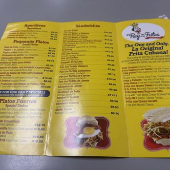 El Rey De Las Fritas - Menu - Cuban Near Me - Hialeah, Florida