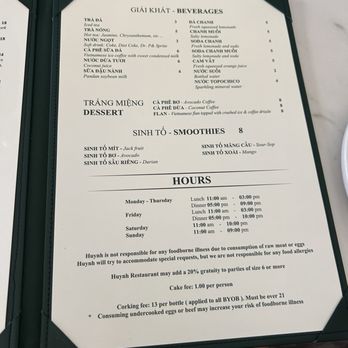 Huynh - Menu - Vietnamese Near Me - Houston, Texas Huynh - Menu - Vietnamese Near Me - Houston, Texas