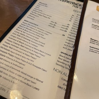 Fitzpatrick's Tavern - menu - Beer, Wine & Spirits Near Me - Solvang, California