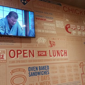 Domino's Pizza - a man on a tv screen - Pizza Near Me - Cherry Hill, New Jersey Domino's Pizza - a man on a tv screen - Pizza Near Me - Cherry Hill, New Jersey
