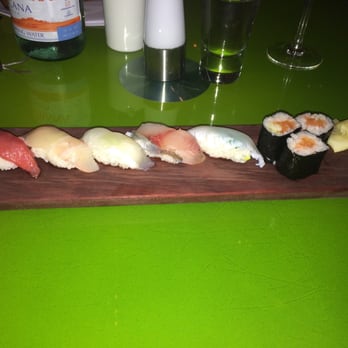 Morimoto - To end omakase:  a sushi lineup w/ a sampling of their most luxurious, silkiest :  maguro, ika w/ shiso, mackerel, hamachi. Mmm - Japanese Near Me - Philadelphia, Pennsylvania