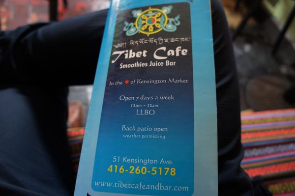 Menu photo 8 Tibet Cafe Toronto, ON