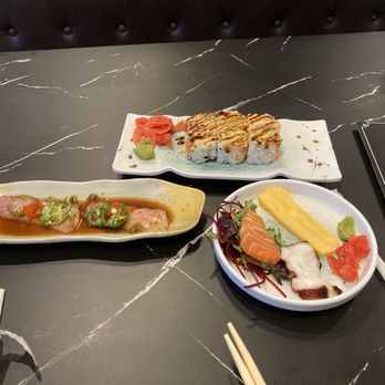 Sushi Misono - Yellowtail jalapeno, spicy tuna roll, salmon/tamago/octopus sashimi - Sushi Bars Near Me - Orlando, Florida