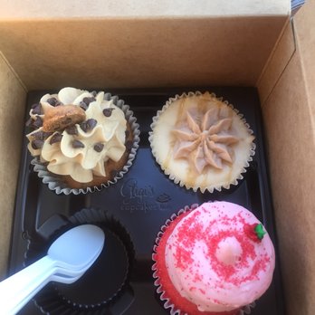 Gigi's Cupcakes - Chocolate chip cookie dough cupcake, vanilla salted caramel cheesecake, strawberry shortcake cupcake. - Cupcakes Near Me - Clarksville, Tennessee Gigi's Cupcakes - Chocolate chip cookie dough cupcake, vanilla salted caramel cheesecake, strawberry shortcake cupcake. - Cupcakes Near Me - Clarksville, Tennessee