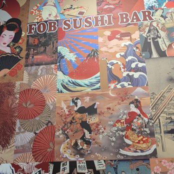 FOB Sushi Bar - Decorated wall inside the business - Sushi Bars Near Me - Seattle, Washington