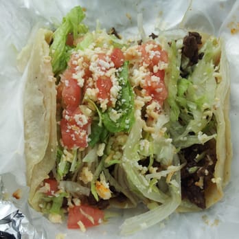 Buenos Dias Burritos - 3 Steak Tacos to go. Mmm. Good! Don't forget the green sauce. - Mexican Near Me - Itasca, Illinois