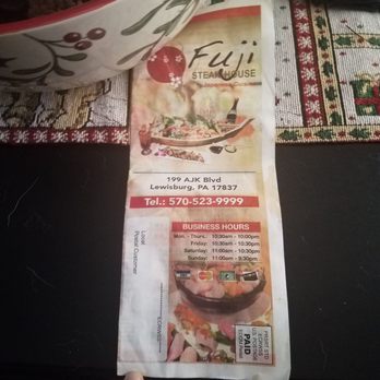 Fuji Steak House - Japanese Near Me - Lewisburg, Pennsylvania Fuji Steak House - Japanese Near Me - Lewisburg, Pennsylvania