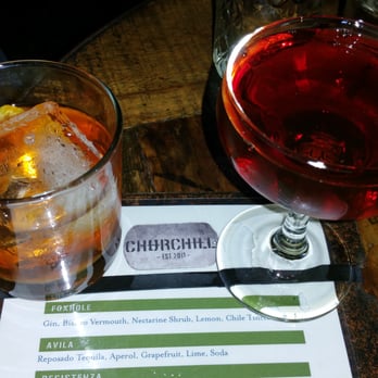 Churchill - Old fashioned & Resistenza: rye whiskey, Italian vermouth, amer, bitters ($10) - Lounges Near Me - San Francisco, California