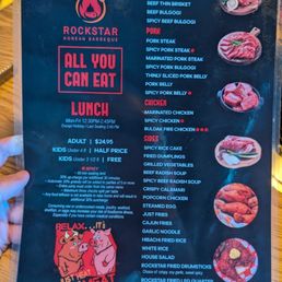Lunch AYCE Menu