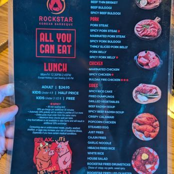 Rockstar BBQ - Lunch AYCE Menu - Barbeque Near Me - Valley Stream, New York