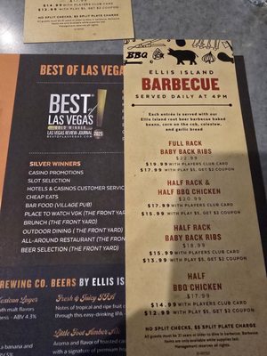Menu photo 1 Ellis Island BBQ Las Vegas, NV