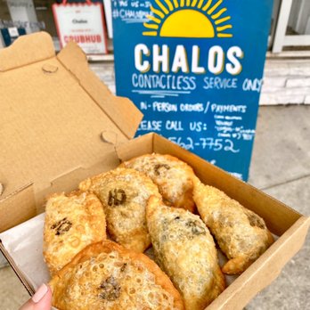 Chalos - COVID-19 Contactless Pick-up - Fried Empanadas: Beef, Spicy Beef, Ham & Cheese, Spinach & Cheese, and Mushroom x2 | $4.25 each - Coffee & Tea Near Me - San Francisco, California Chalos - COVID-19 Contactless Pick-up - Fried Empanadas: Beef, Spicy Beef, Ham & Cheese, Spinach & Cheese, and Mushroom x2 | $4.25 each - Coffee & Tea Near Me - San Francisco, California