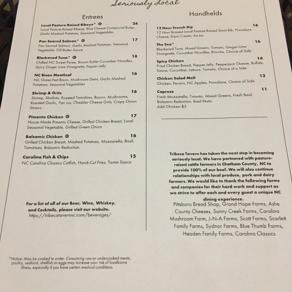 Tribeca Tavern - Menu - American Near Me - Cary, North Carolina