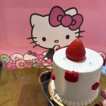 Hello Kitty Cafe - Super cute strawberry cake - Themed Cafes Near Me - Santa Clara, California