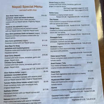 Indian-Nepali Kitchen - Menu 7/6/2024 - Indian Near Me - Seattle, Washington